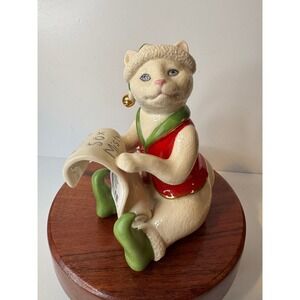 Lenox Santa's Kitty Elf Figurine Blue Eyes Christmas Cat Holiday Decor READ